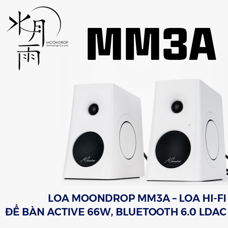 Loa MOONDROP MM3A – Loa Hi-Fi Để Bàn Active 66W, Bluetooth 6.0 LDAC