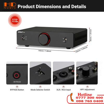 AIYIMA A20 - Ampli Công Suất Hi-Fi 2.1 Kênh TPA3255 Balanced XLR, Hỗ Trợ Subwoofer