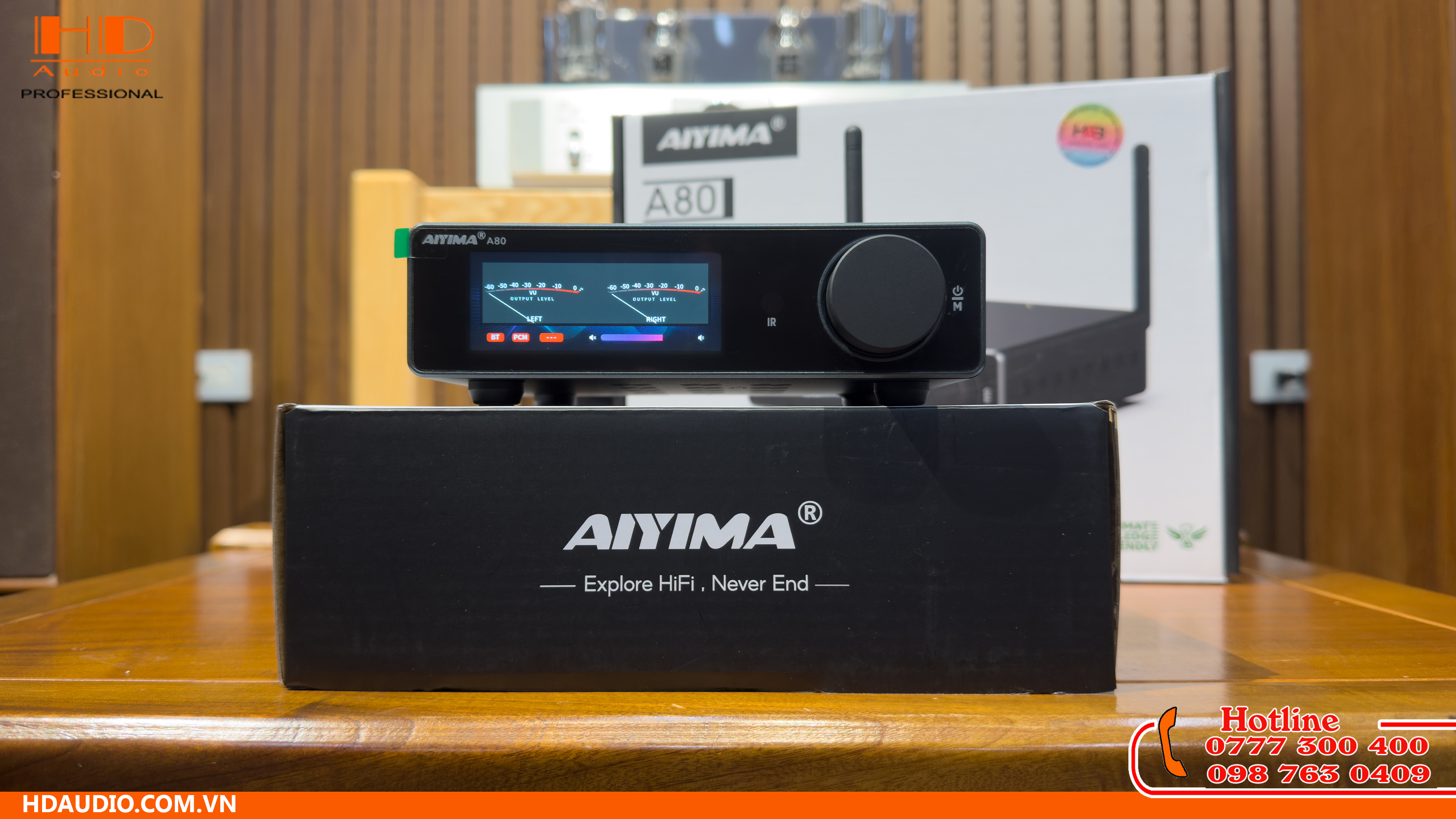 AIYIMA A80 - Amply Bluetooth Hi-Fi TPA3255 Tích Hợp DAC ES9038Q2M Công Suất 300W x2