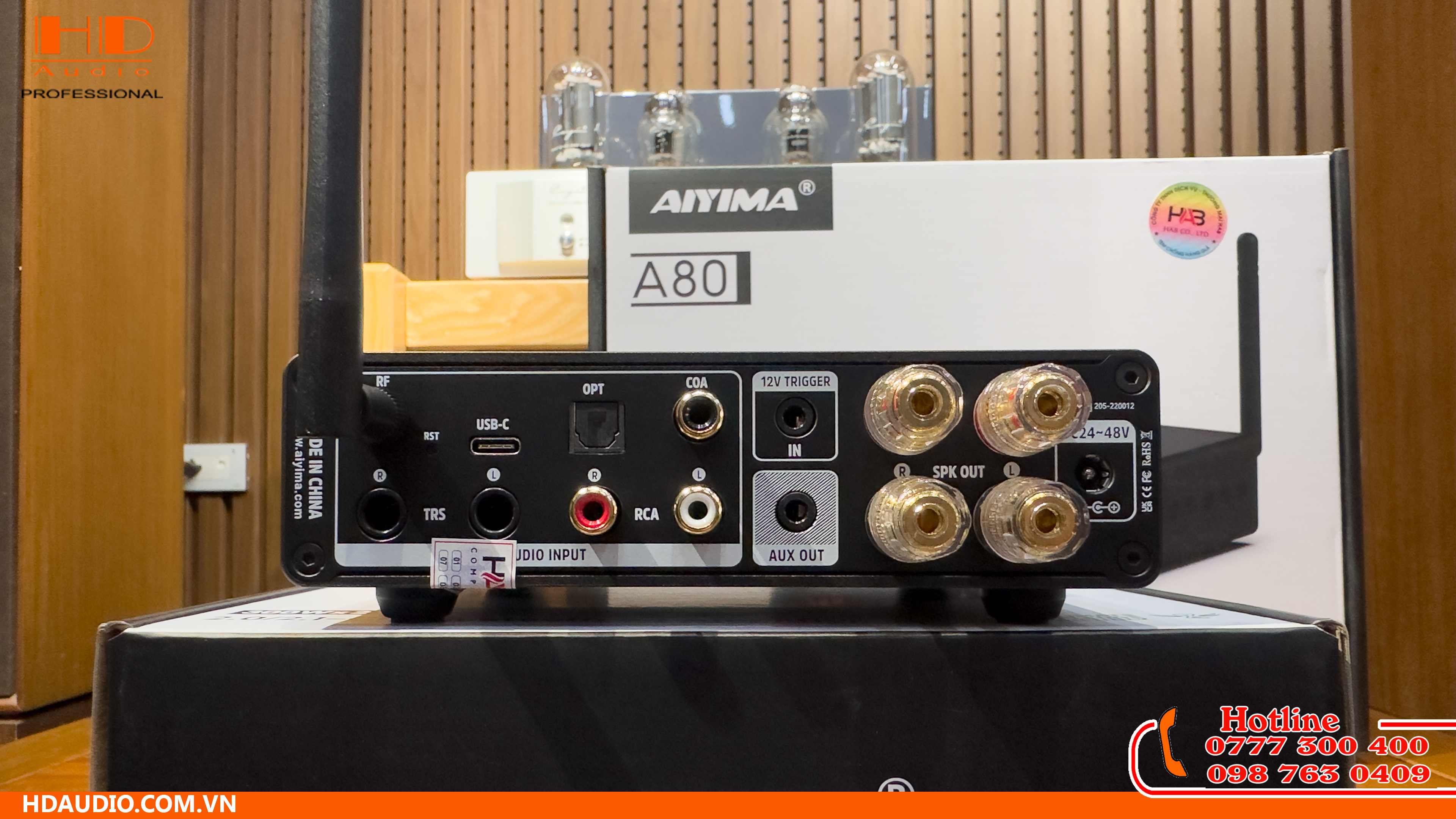 AIYIMA A80 - Amply Bluetooth Hi-Fi TPA3255 Tích Hợp DAC ES9038Q2M Công Suất 300W x2