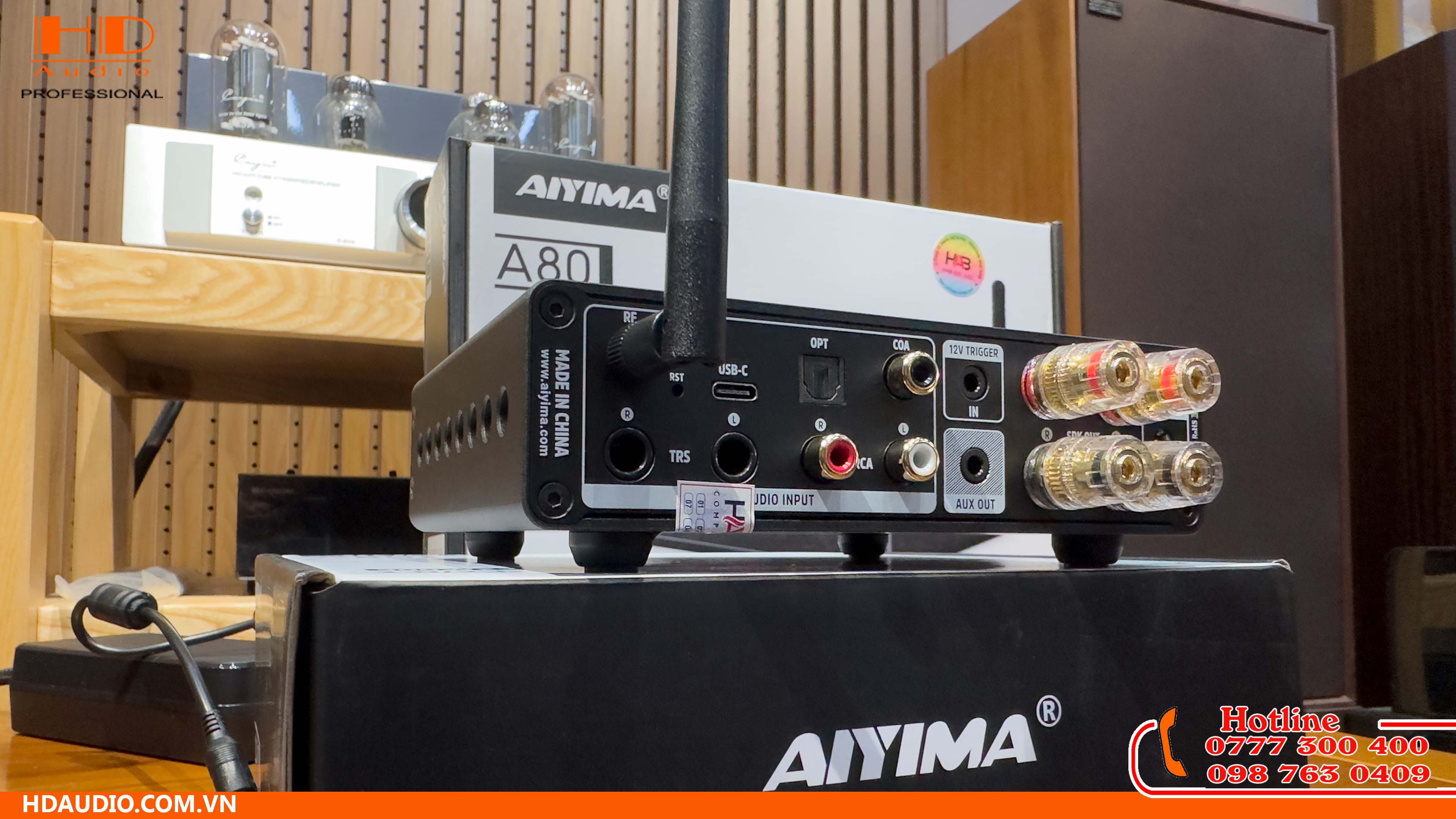 AIYIMA A80 - Amply Bluetooth Hi-Fi TPA3255 Tích Hợp DAC ES9038Q2M Công Suất 300W x2