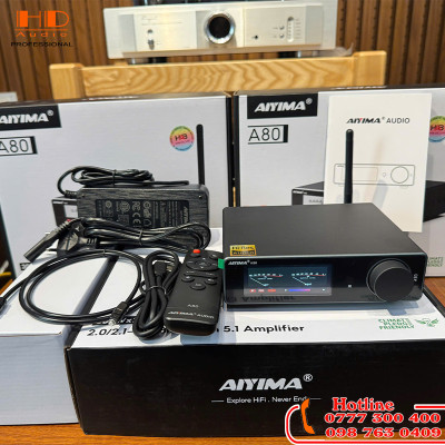 AIYIMA A80 - Amply Bluetooth Hi-Fi TPA3255 Tích Hợp DAC ES9038Q2M Công Suất 300W x2
