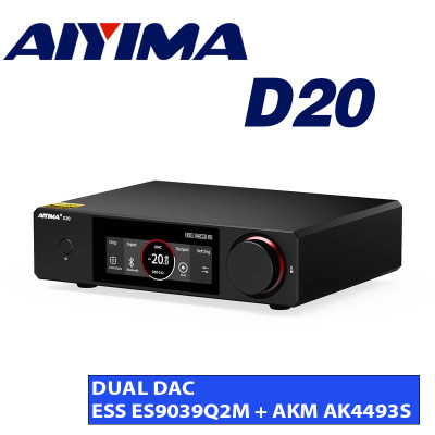 AIYIMA D20 – DAC Hi-Fi Dual Chip ESS ES9039Q2M & AK4493S, Bluetooth LDAC, XLR Balanced