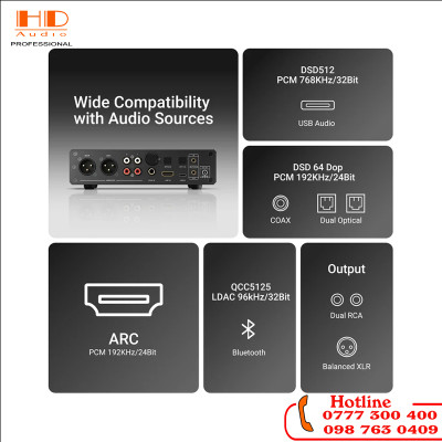AIYIMA D20 – DAC Hi-Fi Dual Chip ESS ES9039Q2M & AK4493S, Bluetooth LDAC, XLR Balanced