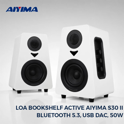 Loa Bookshelf Active AIYIMA S30 II – Bluetooth 5.3, USB DAC, 50W