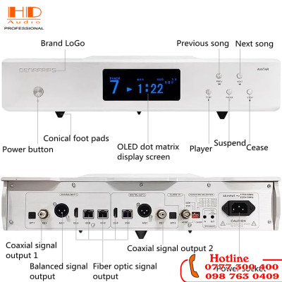 Máy nghe đĩa CD DENAFRIPS AVATAR CDM4 Rocker Movement Top Opening Silver