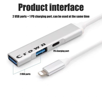 Bộ chuyển đổi Type C Hub - Thương hiệu Crown