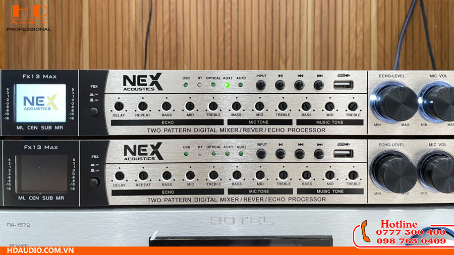 Cách kết nối vang cơ Nex Acoustics FX13 MAX