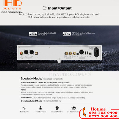 MUSICIAN Taurus R2R DAC (DSD1024/PCM 1536KHz) RCA XLR I2S