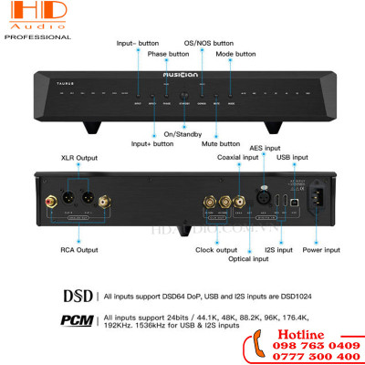 MUSICIAN Taurus R2R DAC (DSD1024/PCM 1536KHz) RCA XLR I2S
