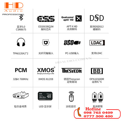Giải Mã SUCA AUDIO DAC T2 - Hỗ trợ 32bit/768khz-DSD512